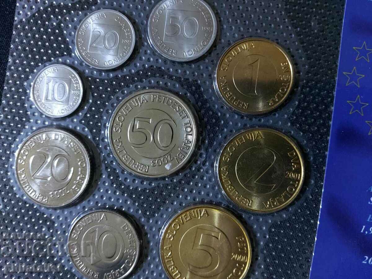 Complete set - Slovenia in tolars 1992-2003, 9 coins with price 22.00 BGN | € 11.25 Complete set - Slovenia in tolars 1992-2003, 9 coins with price 22.00 BGN | € 11.25