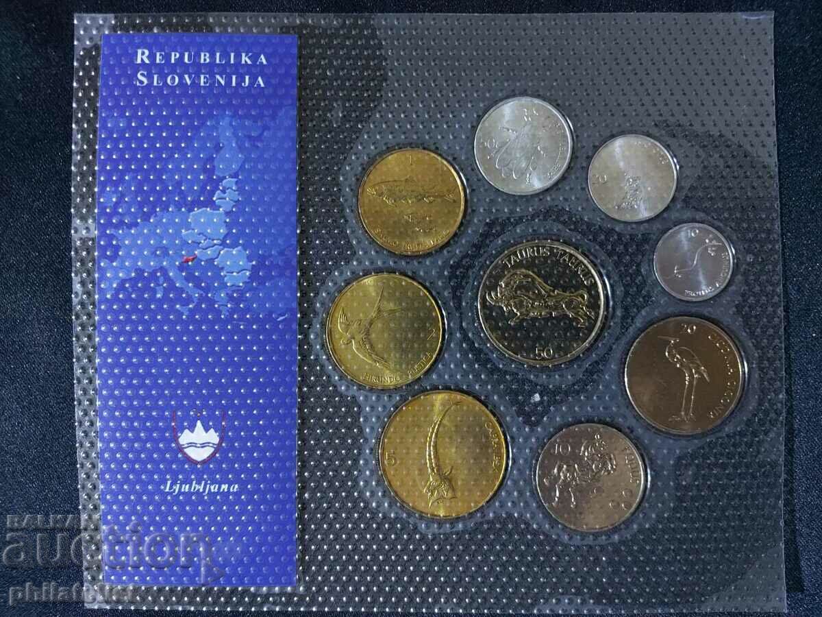 Auction Complete set - Slovenia in tolars 1992-2003, 9 coins Auction Complete set - Slovenia in tolars 1992-2003, 9 coins