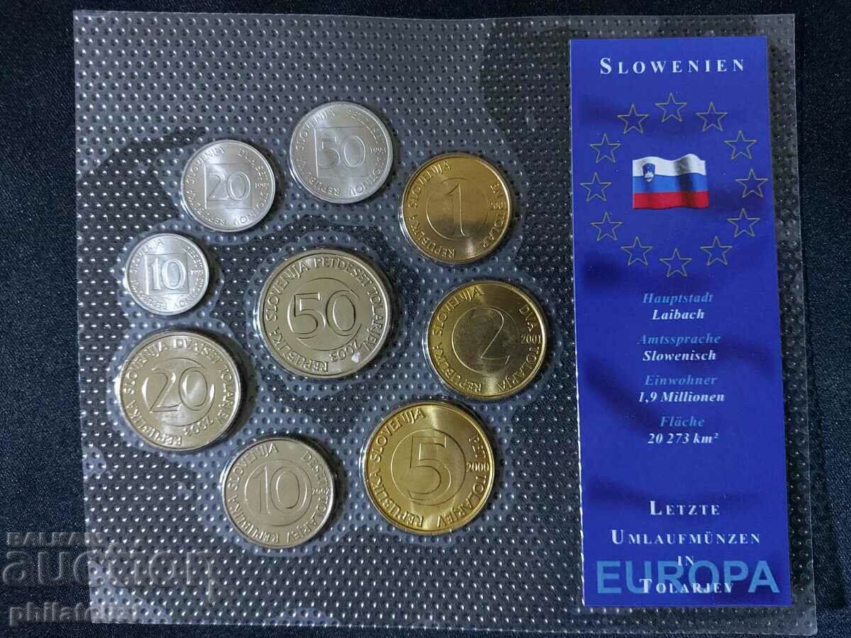 Complete set - Slovenia in tolars 1992-2003, 9 coins