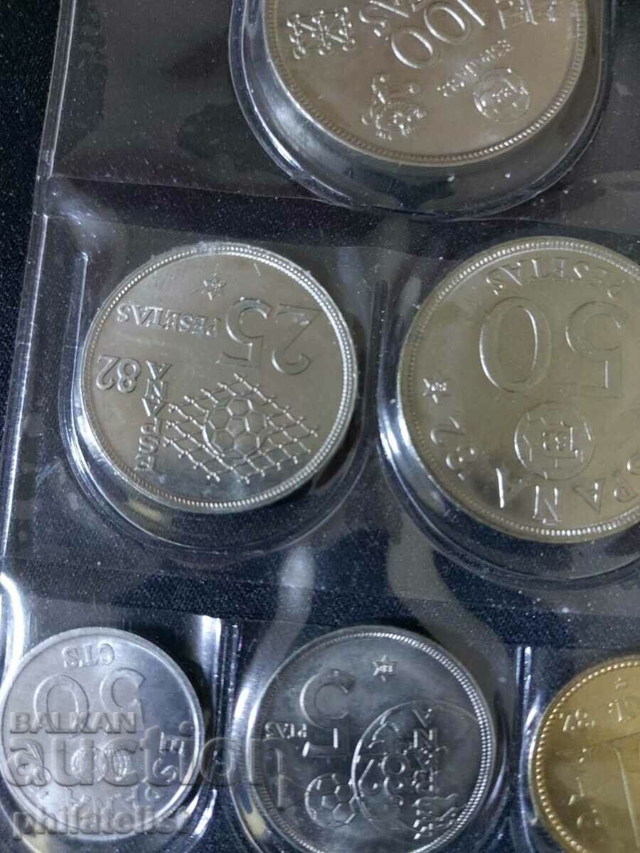Spain 1980 - Complete set of 6 coins - World 1982 with price 22.00 BGN | € 11.25 Spain 1980 - Complete set of 6 coins - World 1982 with price 22.00 BGN | € 11.25