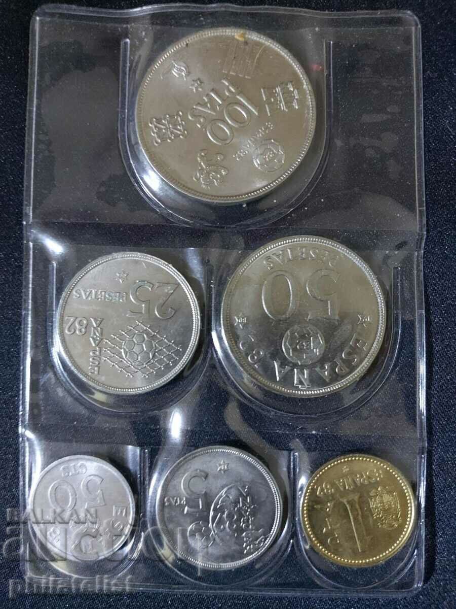 Ισπανία 1980 - Πλήρες σετ 6 νομισμάτων - Κόσμος 1982