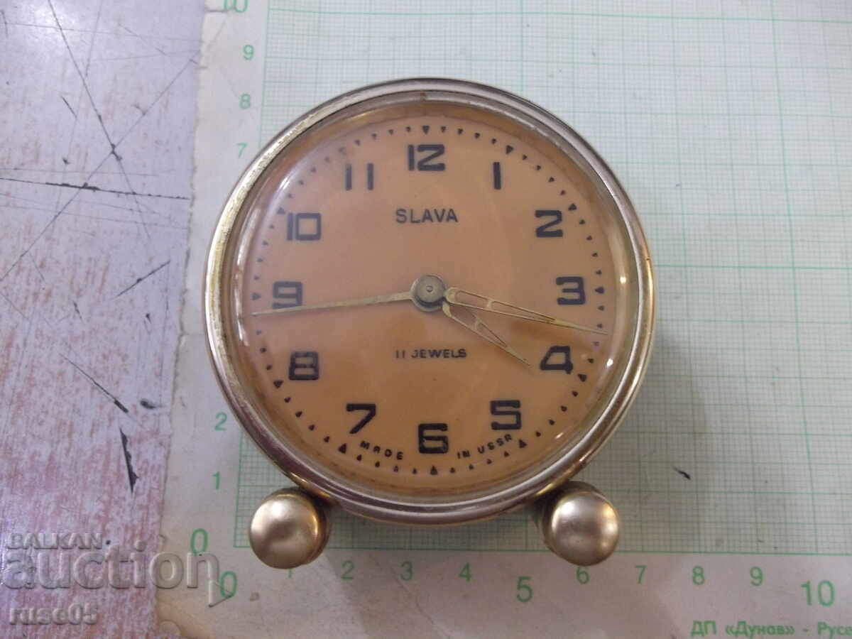 Часовник "SLAVA" механичен настолен с будилник работещ - 8