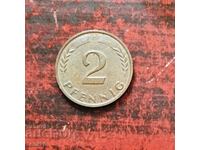 Germania - FRG, 2 Pfennig 1958 D, aUNC