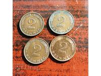 Germania - RDG, 4x2 pfennig diferiți ani și lun. yarzi