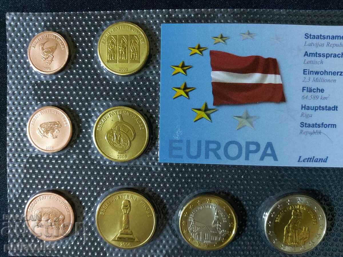 Trial euro set - Latvia 2006, 8 coins with price 22.00 BGN | € 11.25 Trial euro set - Latvia 2006, 8 coins with price 22.00 BGN | € 11.25