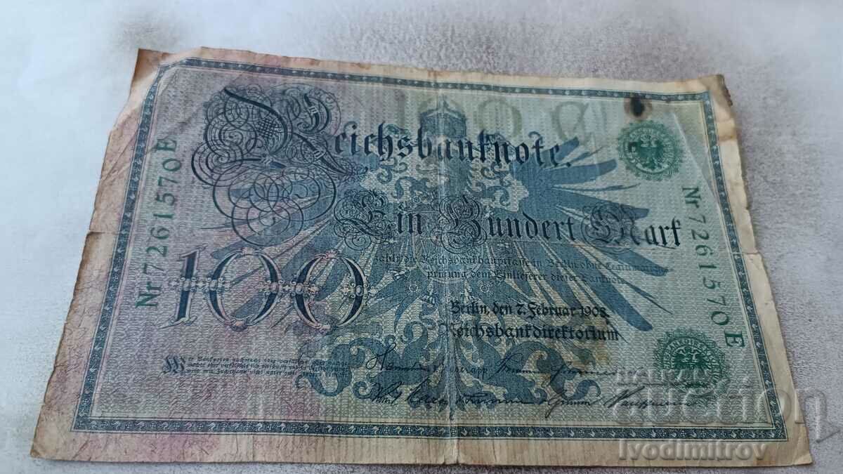 Germania 100 de mărci 1908