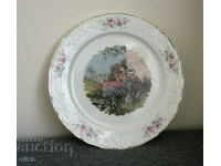 Old porcelain wall plate oriental theme