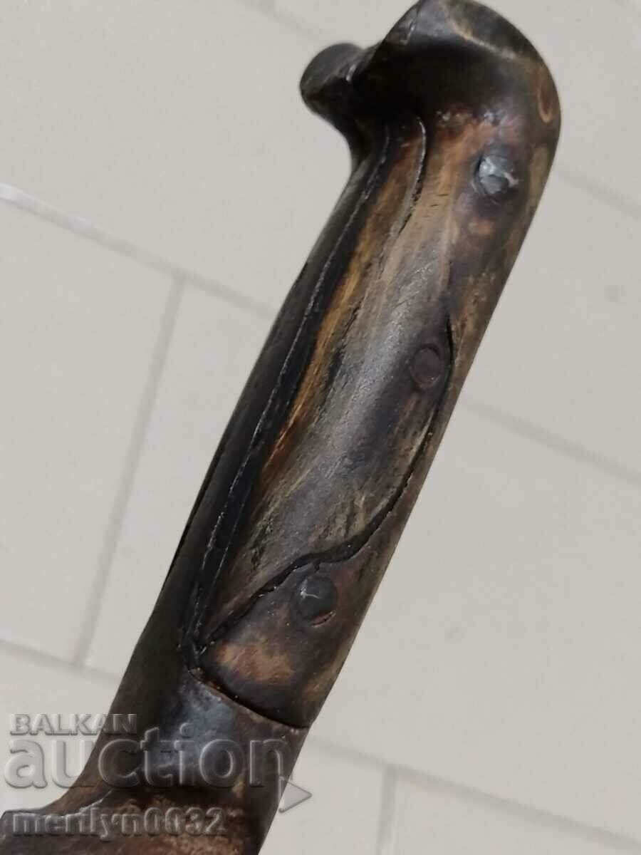 Auction Forged karakulak shepherd's knife with a sharpened buffalo horn blade Auction Forged karakulak shepherd's knife with a sharpened buffalo horn blade