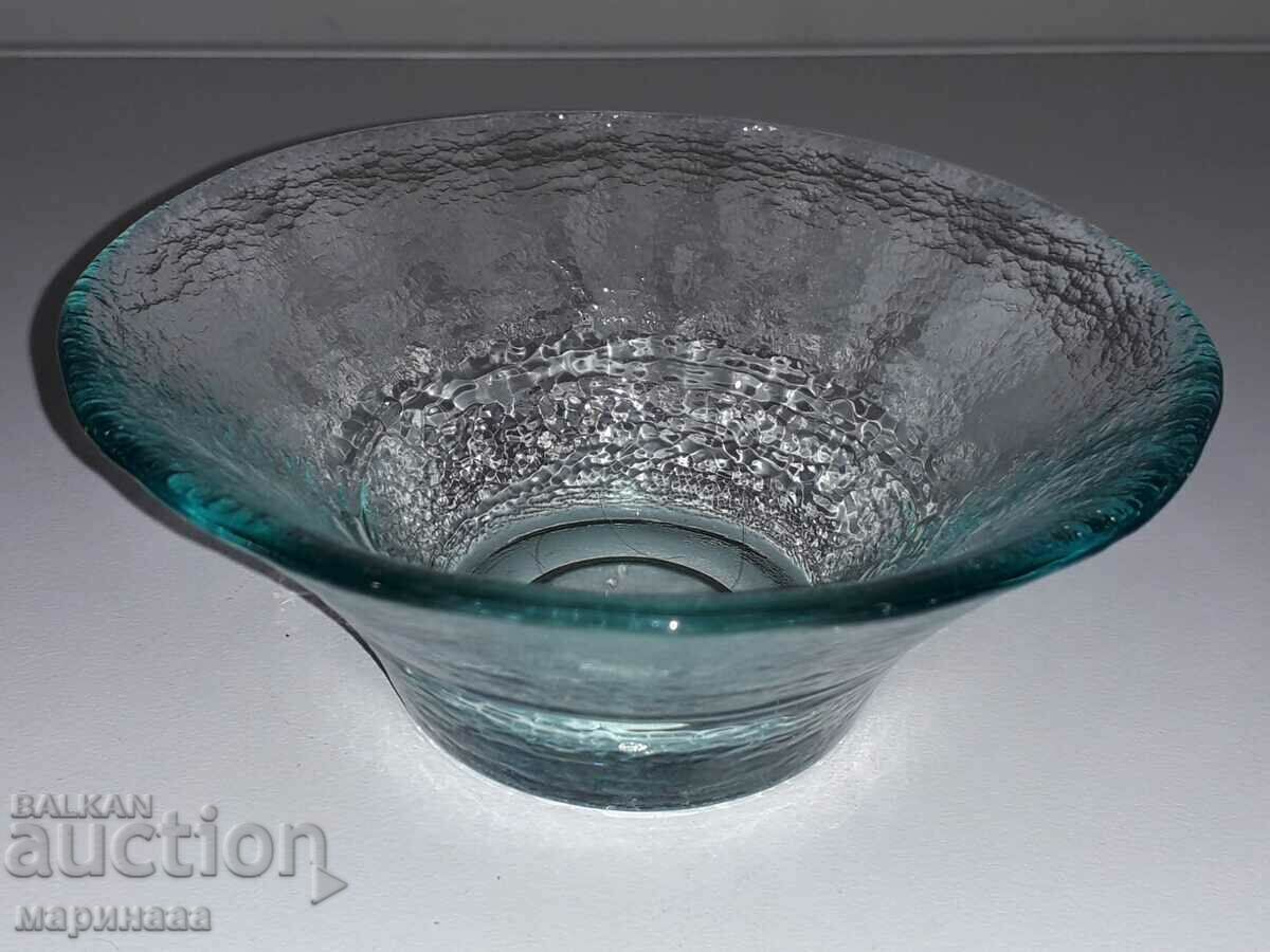 CANDLESTICK. ST.-BLUE SMOKED GLASS - 5 CANDLESTICK. ST.-BLUE SMOKED GLASS - 5