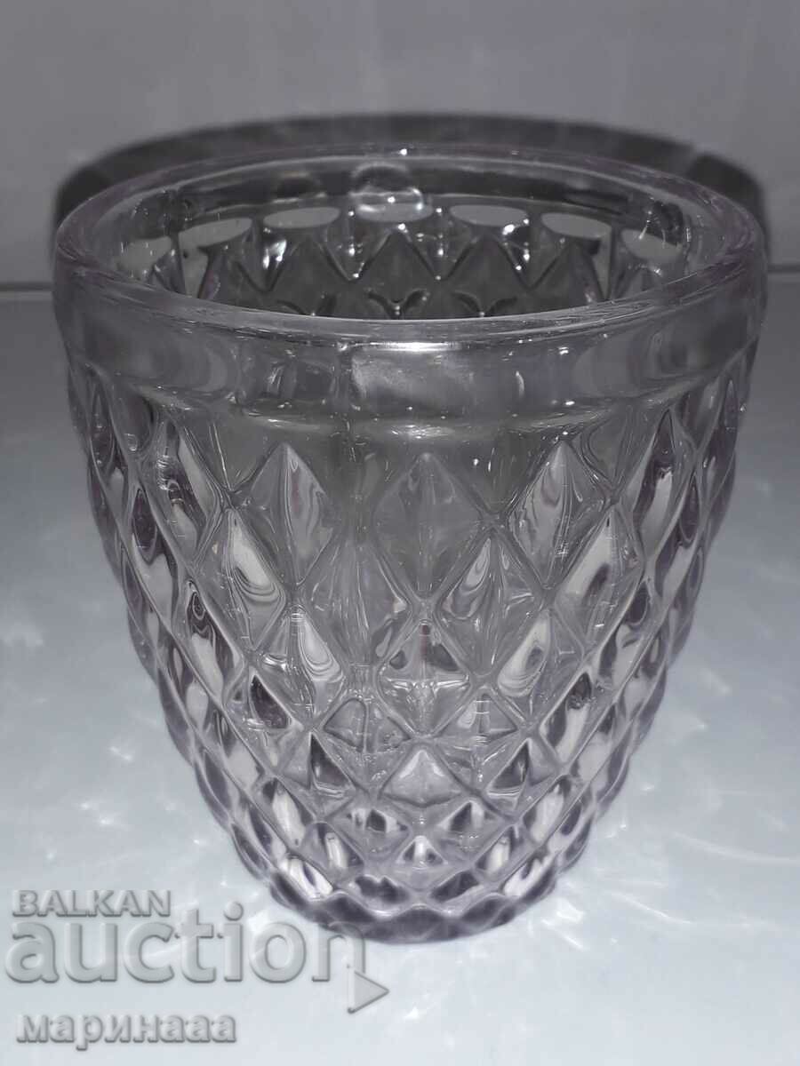 A GLASS. BOWL. THICK ST.-PURPLE GLASS