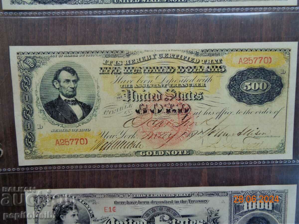 Bancnotă veche și rară din SUA - 1870. nota este o copie