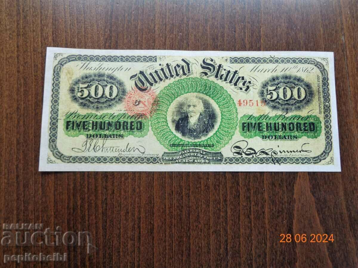 Old and rare US banknote - 1862 the banknote is a copy Old and rare US banknote - 1862 the banknote is a copy