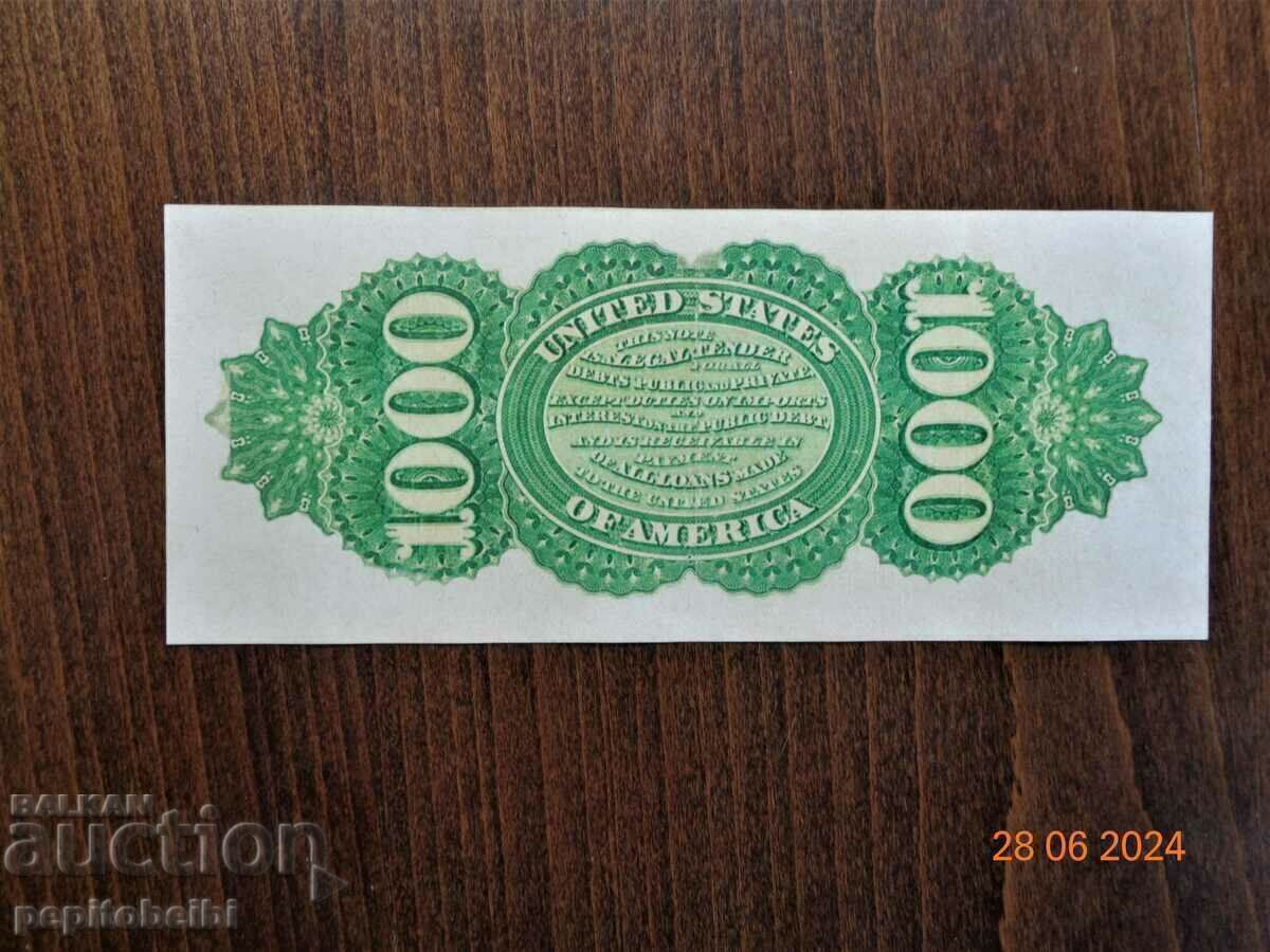 Παλιό και σπάνιο τραπεζογραμμάτιο των ΗΠΑ - 1863 το τραπεζογραμμάτιο είναι αντίγραφο με τιμή € 4.09 | 8.00 BGN