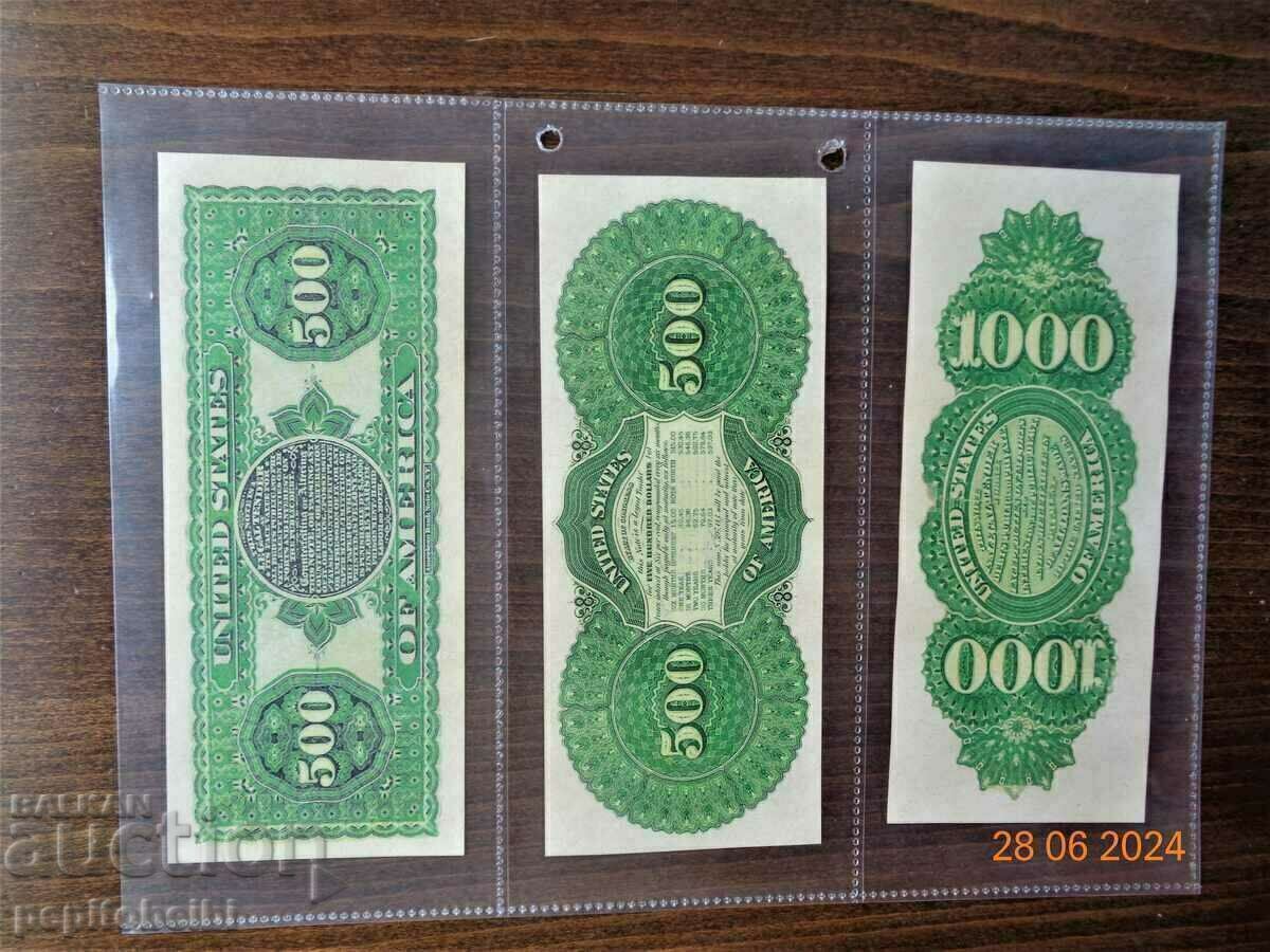 Delivery of Old and rare US banknote - 1863 the banknote is a copy