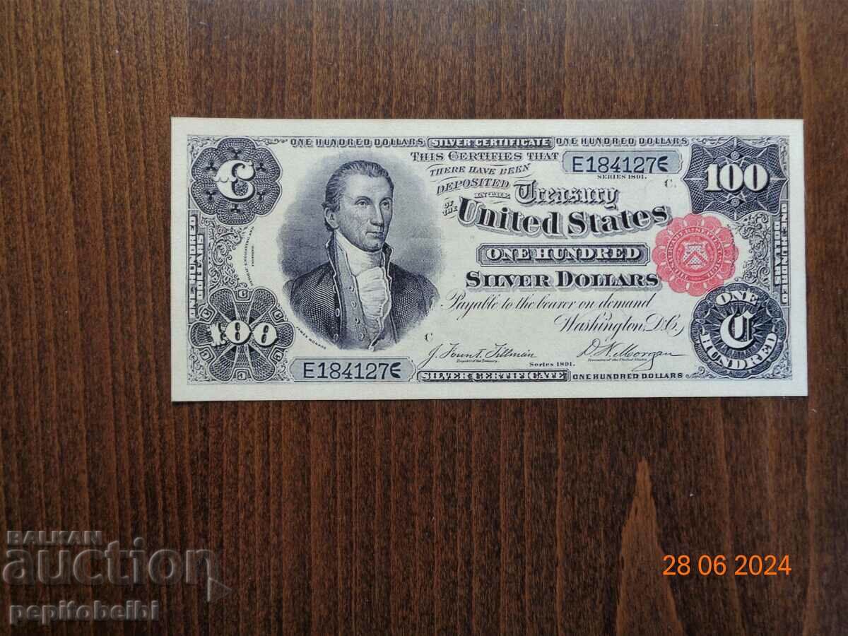 Bancnotă veche și rară din SUA - 1891 bancnota este o copie