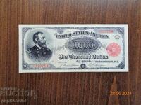 Old and rare US banknote - 1891 the banknote is a copy