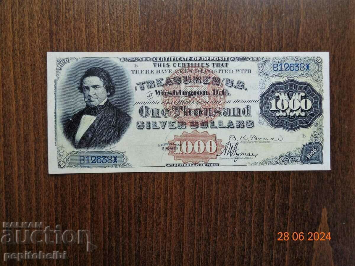Old and rare US banknote - 1878 the banknote is a copy Old and rare US banknote - 1878 the banknote is a copy