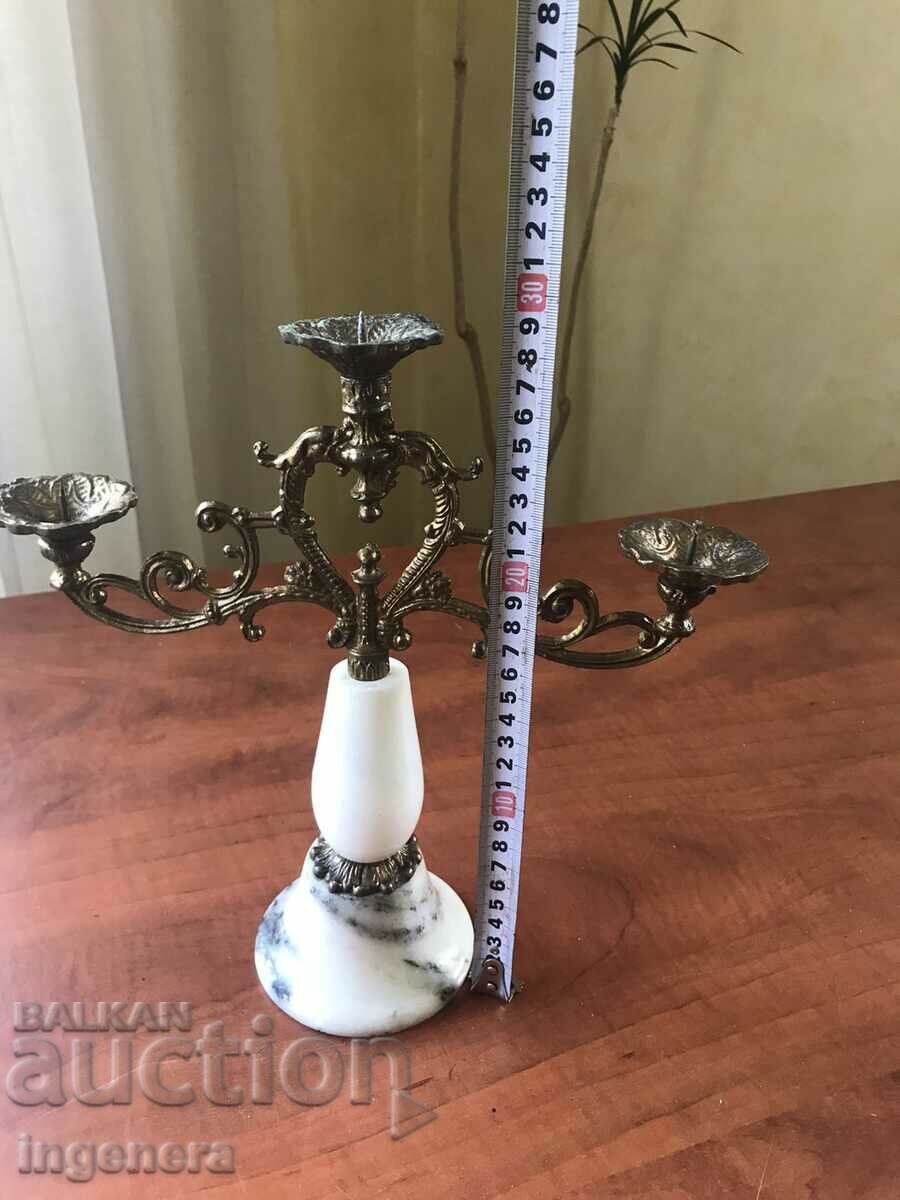 CANDLESTICK BRASS MARBLE TRIONE MASSIVE AND HEAVY with price 48.00 BGN | € 24.54 CANDLESTICK BRASS MARBLE TRIONE MASSIVE AND HEAVY with price 48.00 BGN | € 24.54