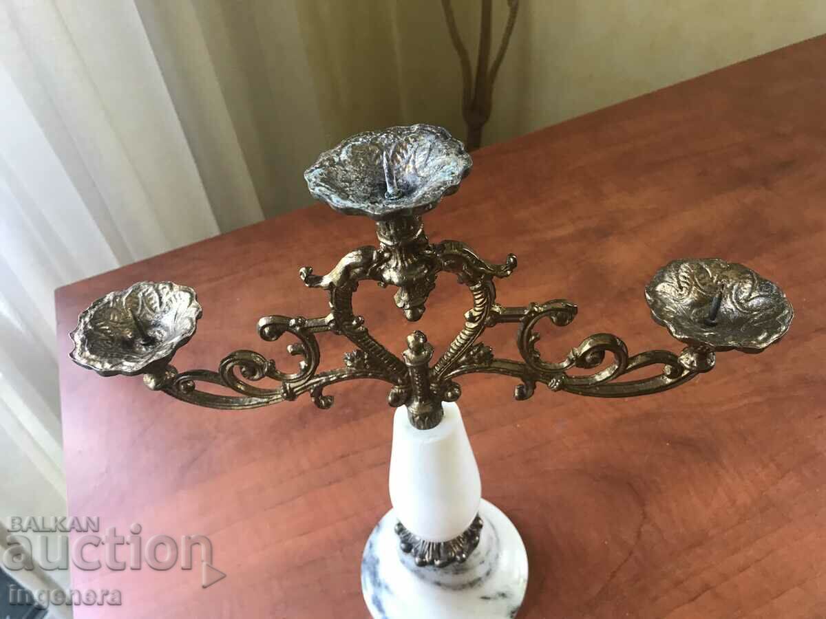 Auction CANDLESTICK BRASS MARBLE TRIONE MASSIVE AND HEAVY Auction CANDLESTICK BRASS MARBLE TRIONE MASSIVE AND HEAVY