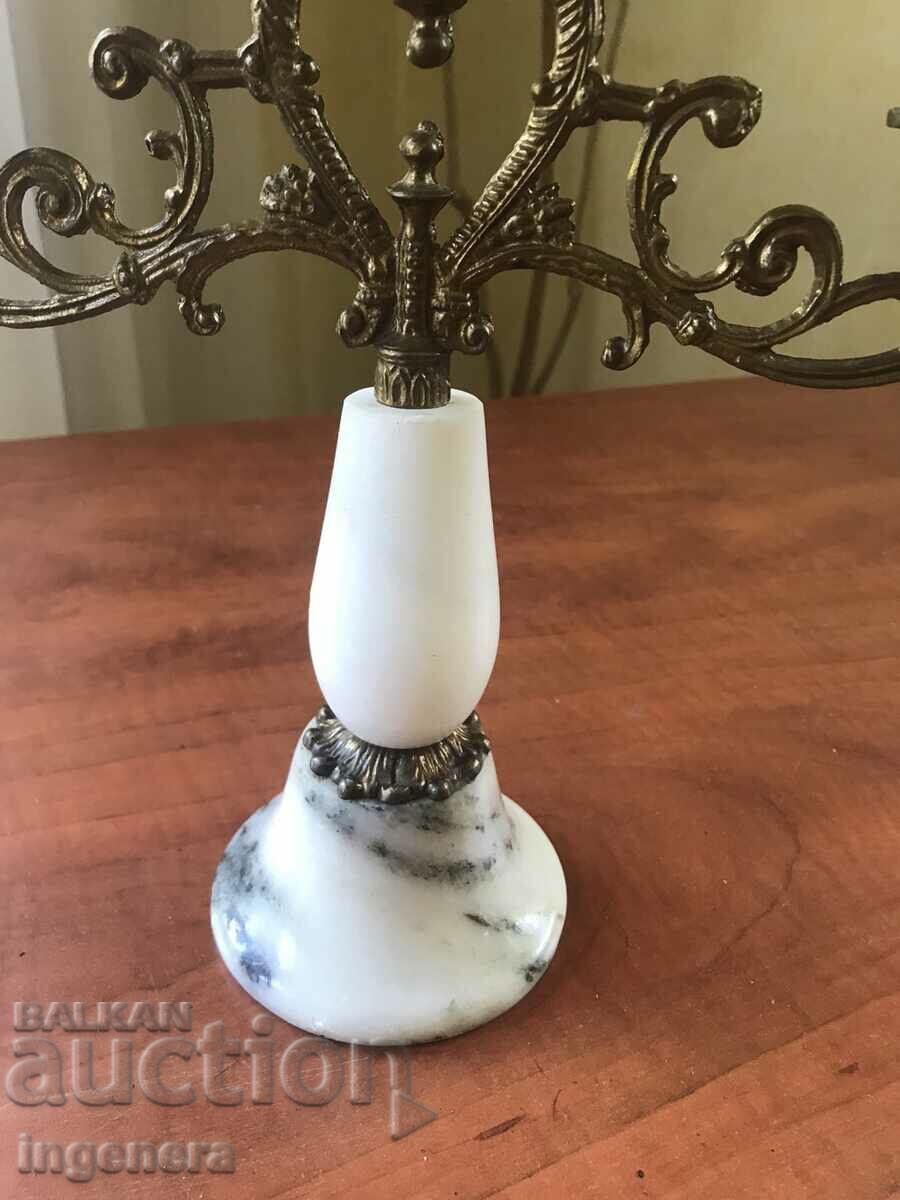 CANDLESTICK BRASS MARBLE TRIONE MASSIVE AND HEAVY - 5 CANDLESTICK BRASS MARBLE TRIONE MASSIVE AND HEAVY - 5