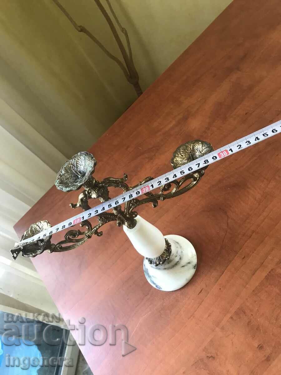 CANDLESTICK BRASS MARBLE TRIONE MASSIVE AND HEAVY - 6 CANDLESTICK BRASS MARBLE TRIONE MASSIVE AND HEAVY - 6