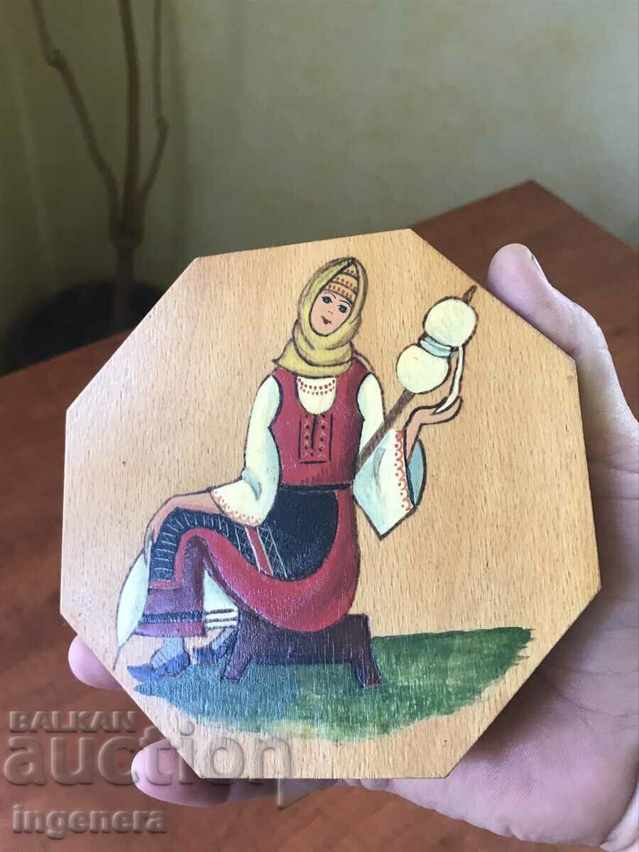 Delivery of PANEL WOOD PAINTING GIRL IN FRONT OF ETHNICITY FOLKLORE FROM SOCA Delivery of PANEL WOOD PAINTING GIRL IN FRONT OF ETHNICITY FOLKLORE FROM SOCA