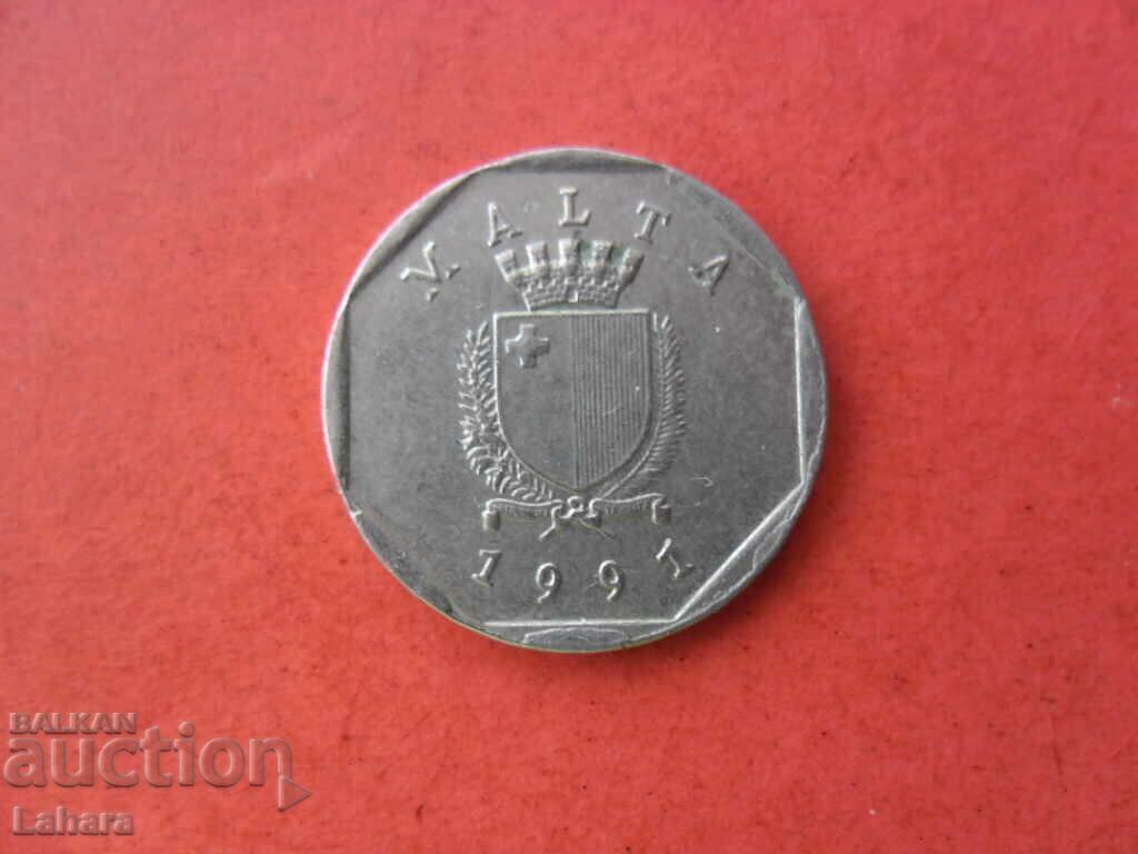 5 цента 1991 г. Малта