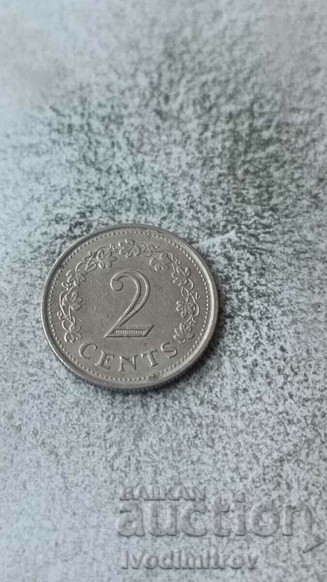 Malta 2 cents 1977