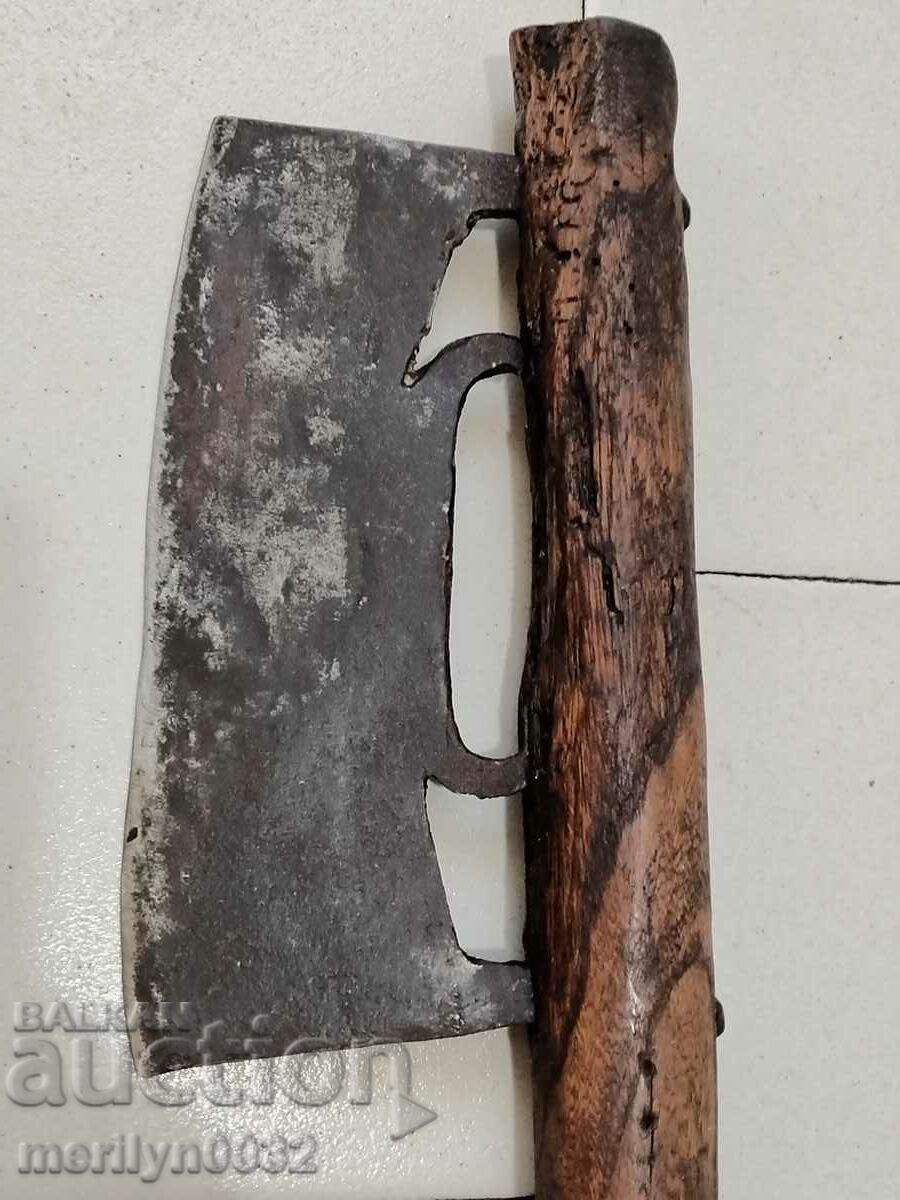 Topor forjat manual vechi, topor din fier forjat - 7