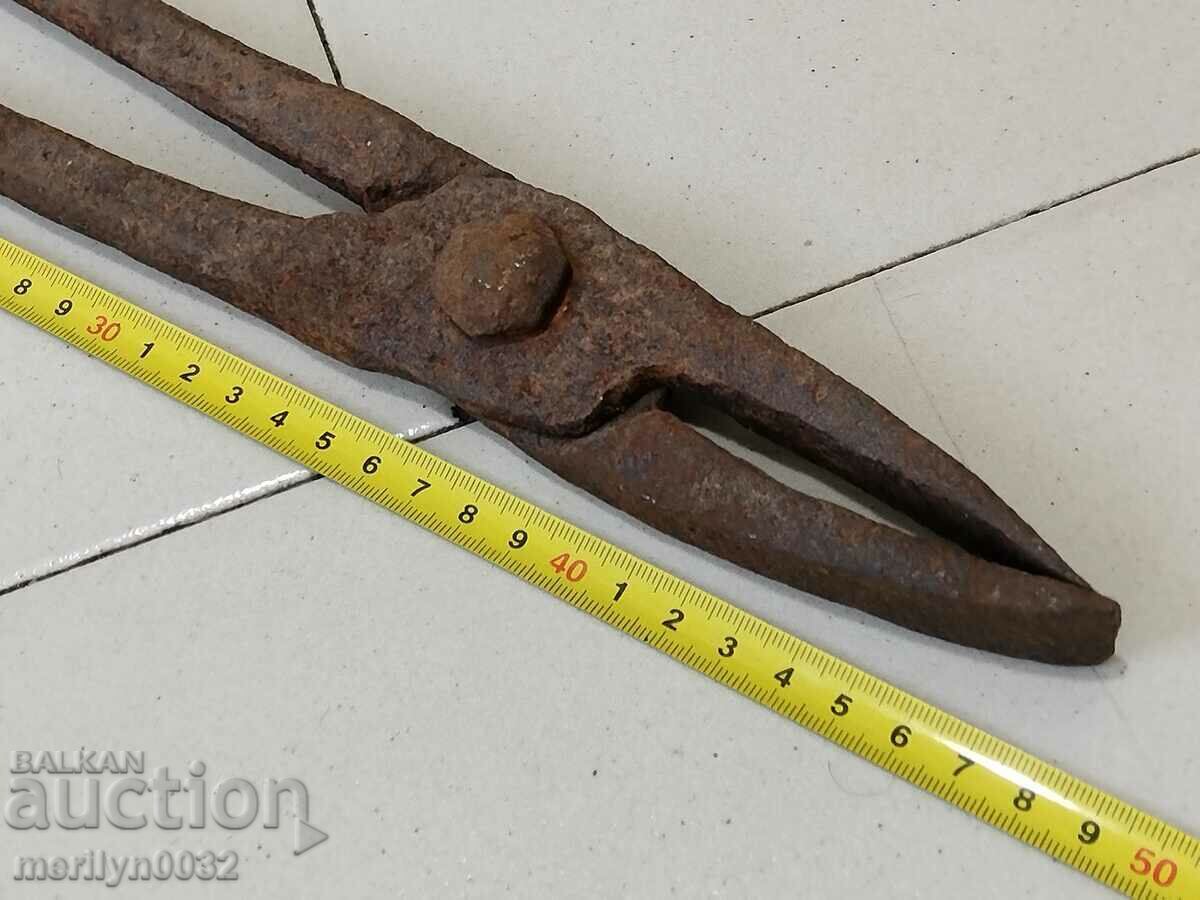 Old blacksmith's tongs, shingles, wrought iron - 5
