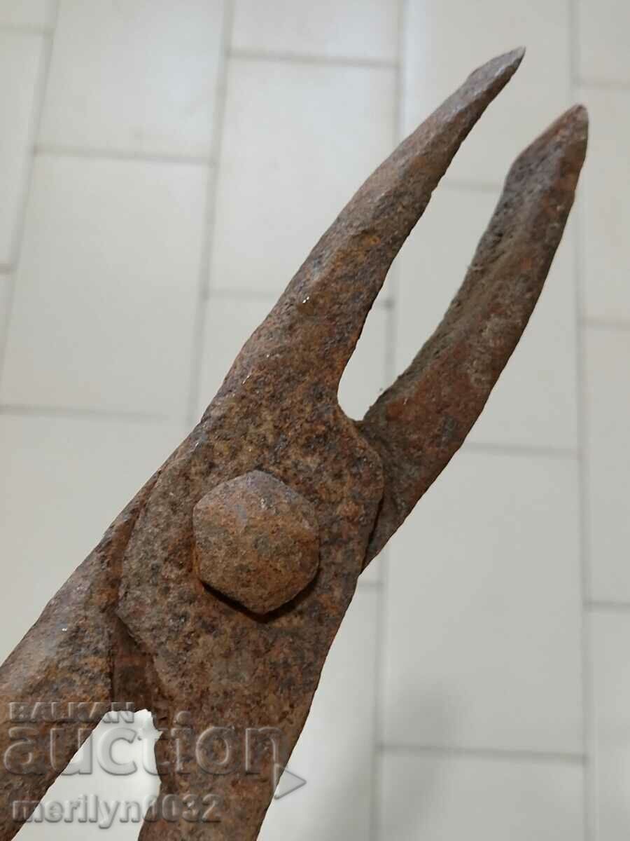 Old blacksmith's tongs, shingles, wrought iron - 6