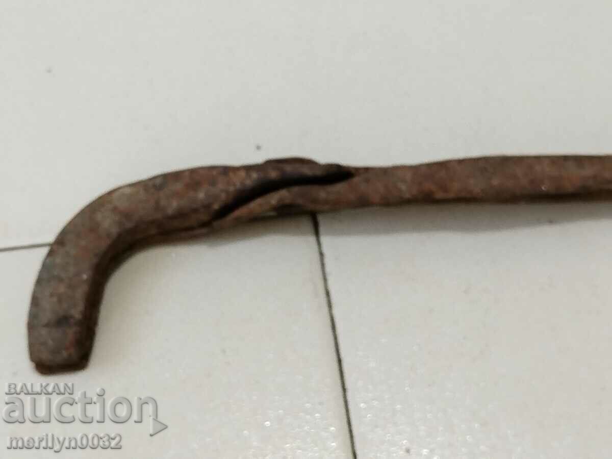 Old blacksmith's tongs, shingles, wrought iron - 7