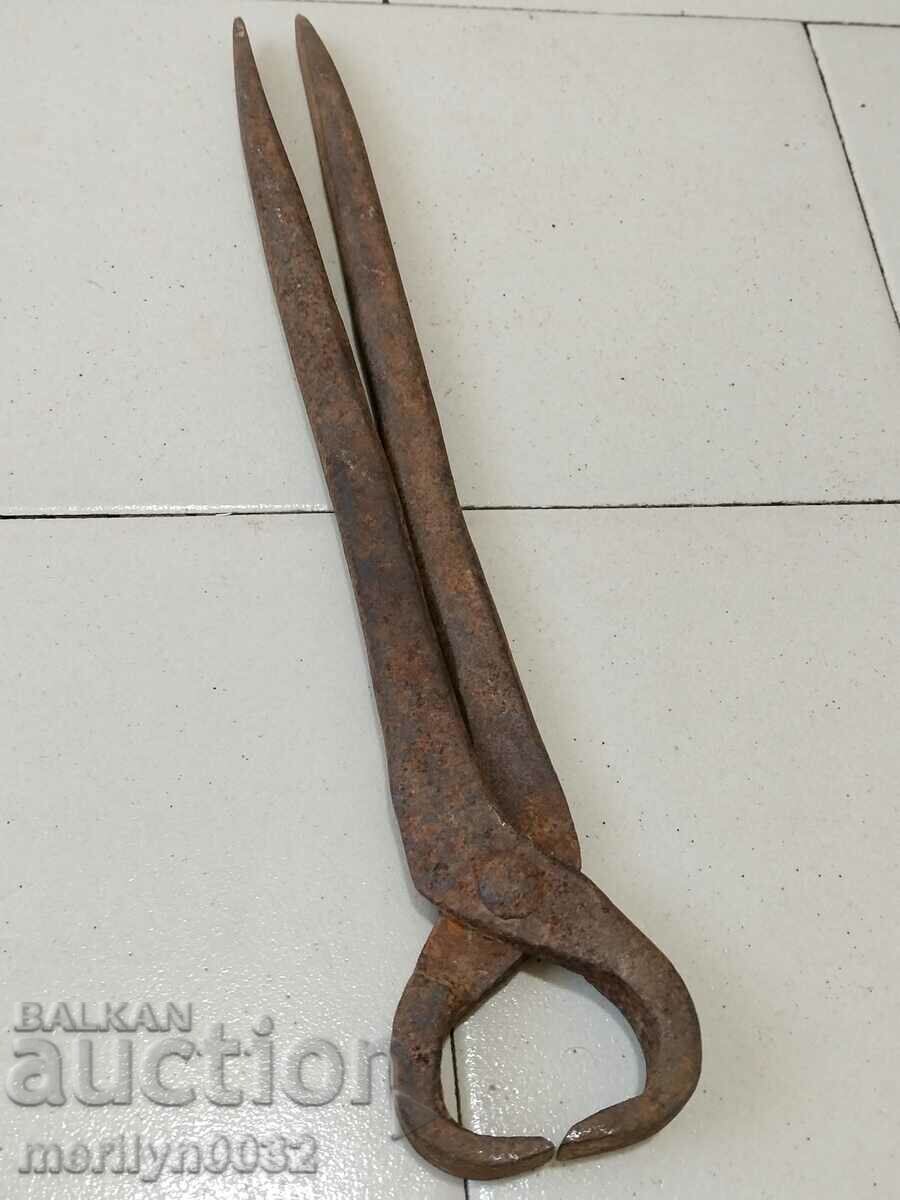 Old blacksmith's tongs, shingles, wrought iron - 5