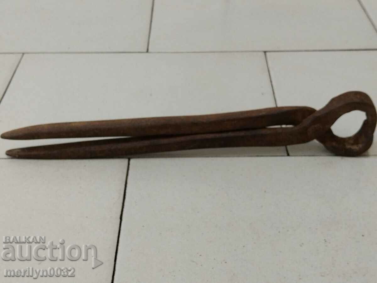 Old blacksmith's tongs, shingles, wrought iron - 6