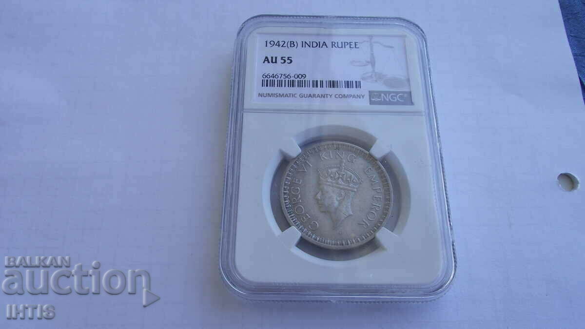 Livrarea MONEDĂ - 1 Rupia 1942 - INDIA - NGC - * - AU55 -