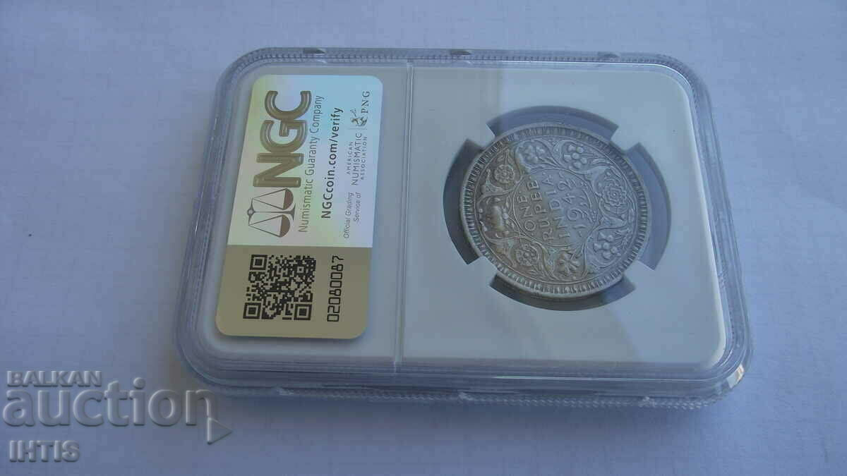 MONEDĂ - 1 Rupia 1942 - INDIA - NGC - * - AU55 - - 5
