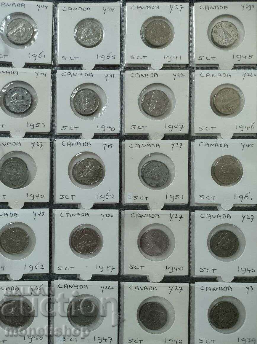 Auction Lot: from 80 pcs. coins Canada Auction Lot: from 80 pcs. coins Canada