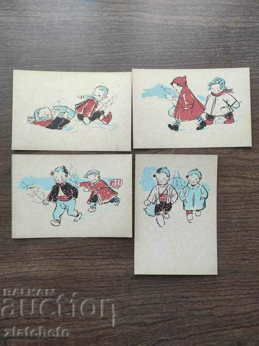 4 Postcards "Carols" art. Nikola Tuzsuzov - 5
