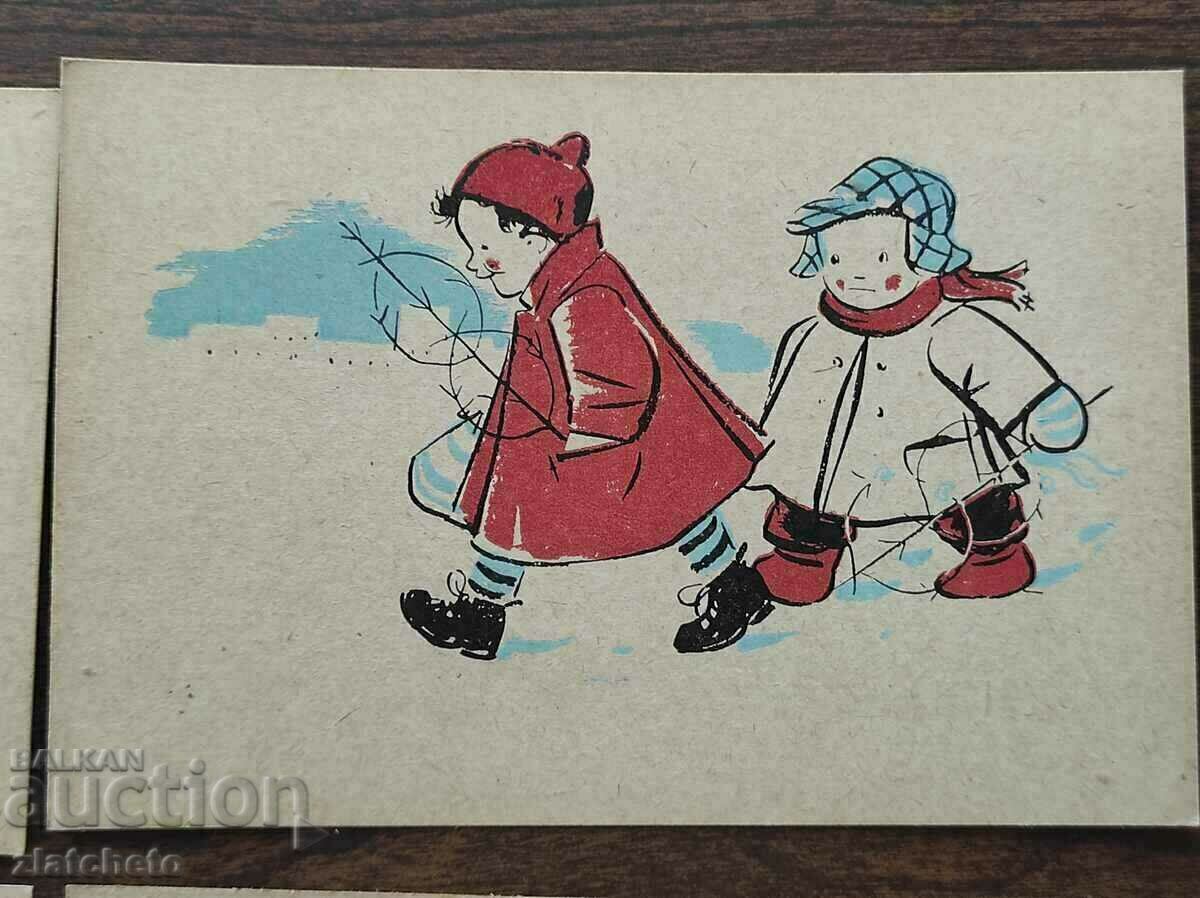 Delivery of 4 Postcards "Koledari" art. Nikola Tuzsuzov - 6 Delivery of 4 Postcards "Koledari" art. Nikola Tuzsuzov - 6