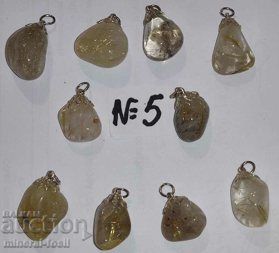 Rutile quartz #5 - 10 pendants, extra quality
