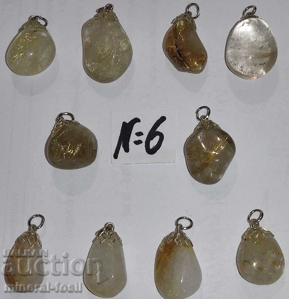 Rutile quartz #6 - 10 pendants, extra quality
