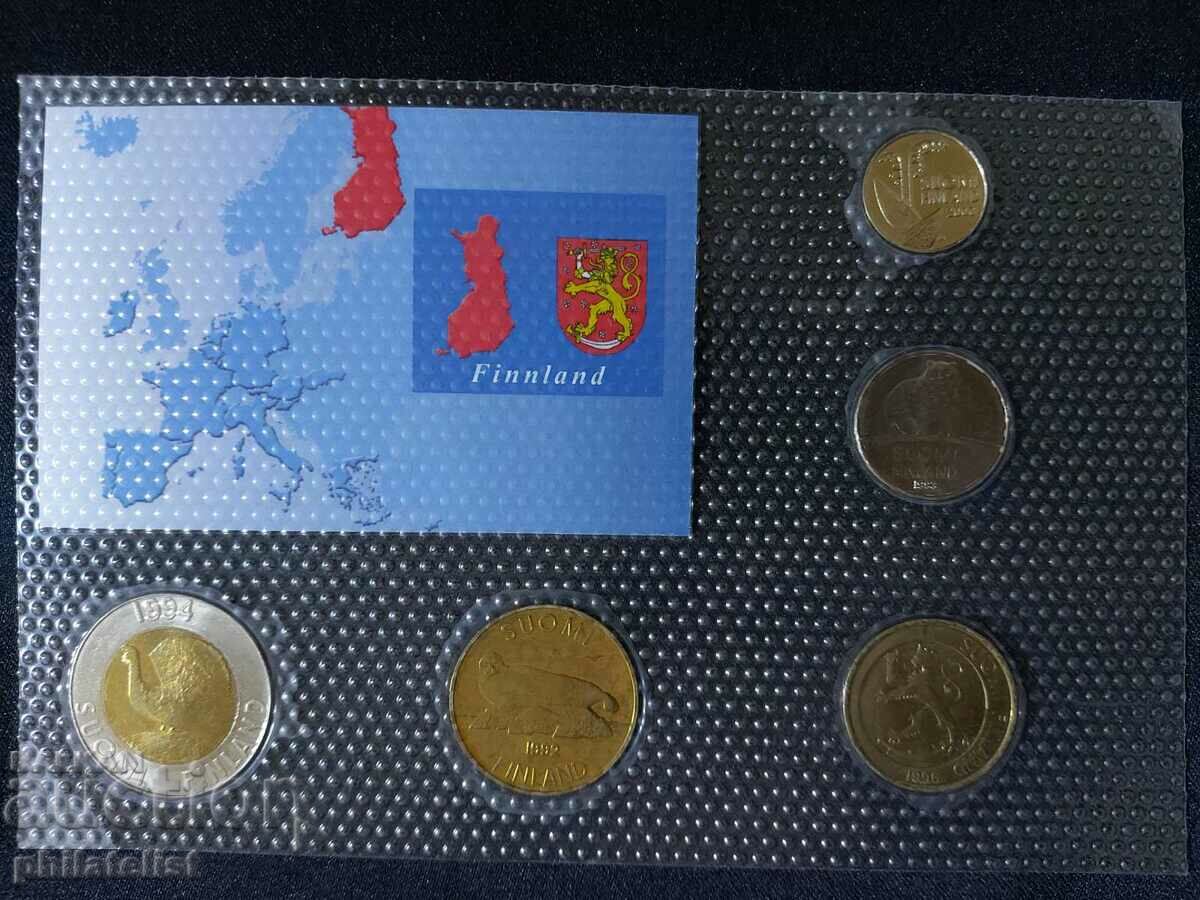 Auction Finland 1992-2000 - Complete set, 5 coins Auction Finland 1992-2000 - Complete set, 5 coins