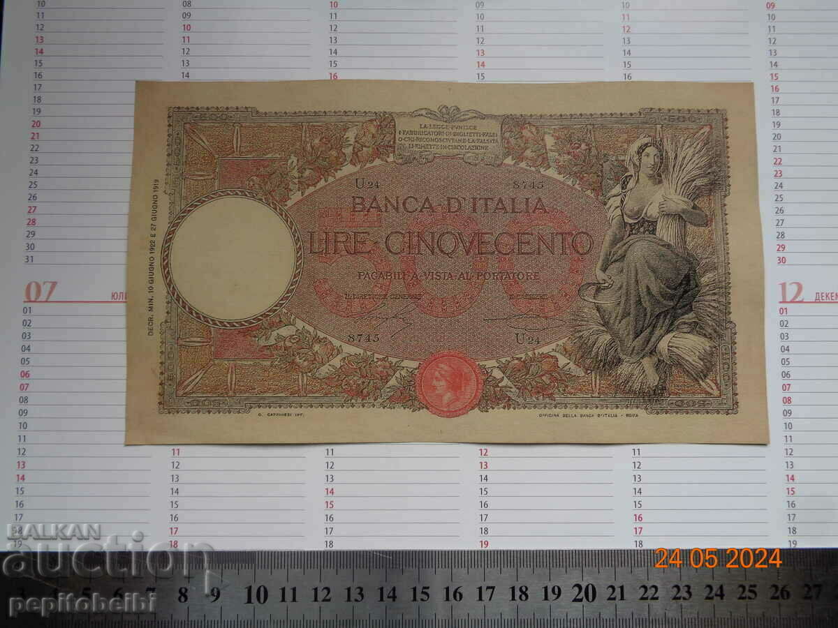 500 lira 1919 rather rare ..- banknote Copy /c
