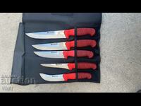 Set of 5 quality Turkish butcher knives