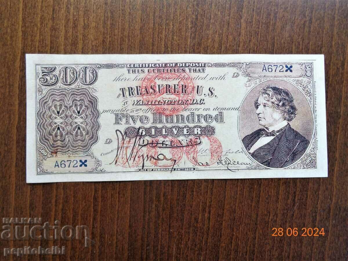 Old and rare US banknote - 1878 the banknote is a copy Old and rare US banknote - 1878 the banknote is a copy