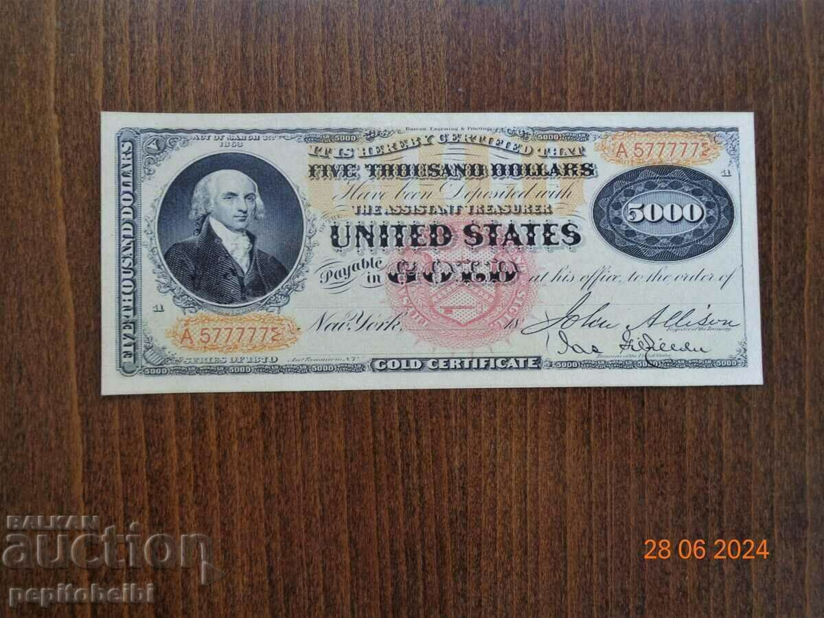 Old and rare United States banknote - the banknote is a copy Old and rare United States banknote - the banknote is a copy