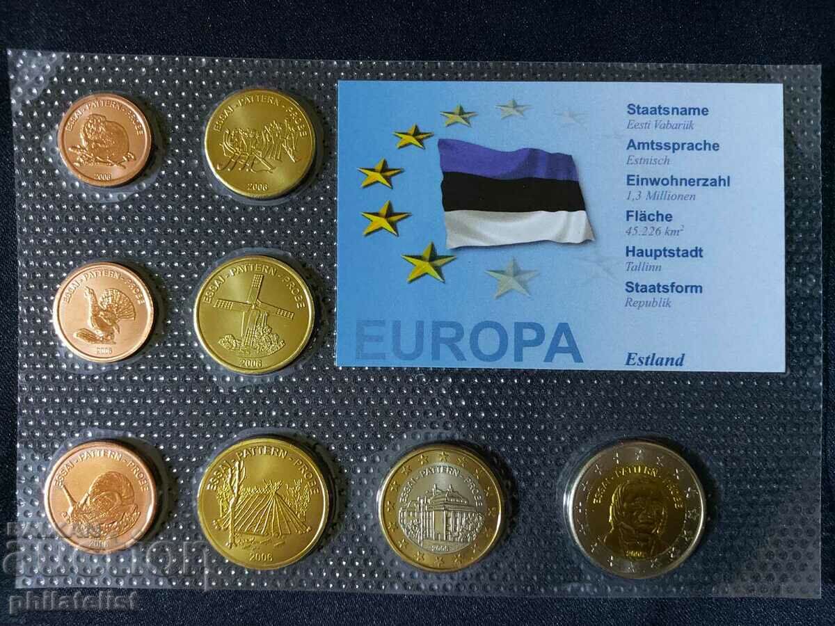 Пробен Евро Сет - Естония 2006 , 8 монети