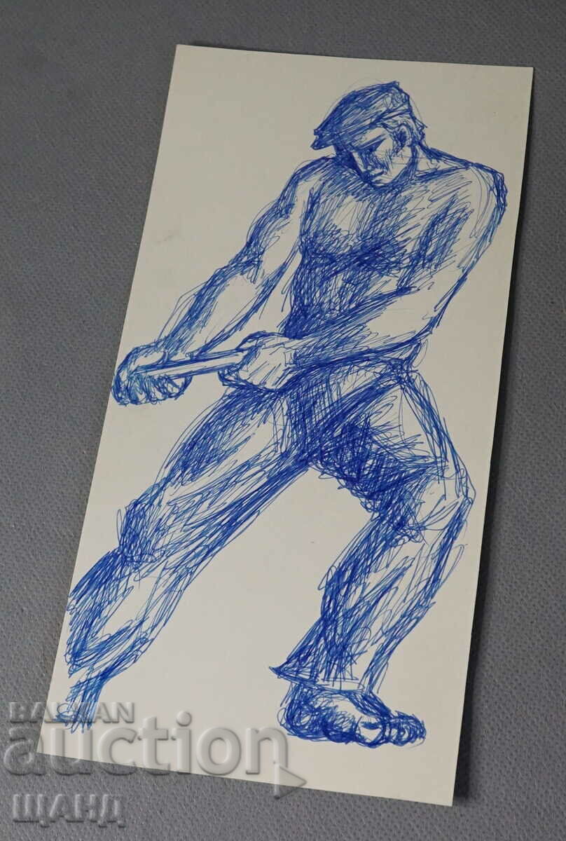 Ioto Metodiev Σχέδιο Ζωγραφική πορτρέτο ανθρώπου