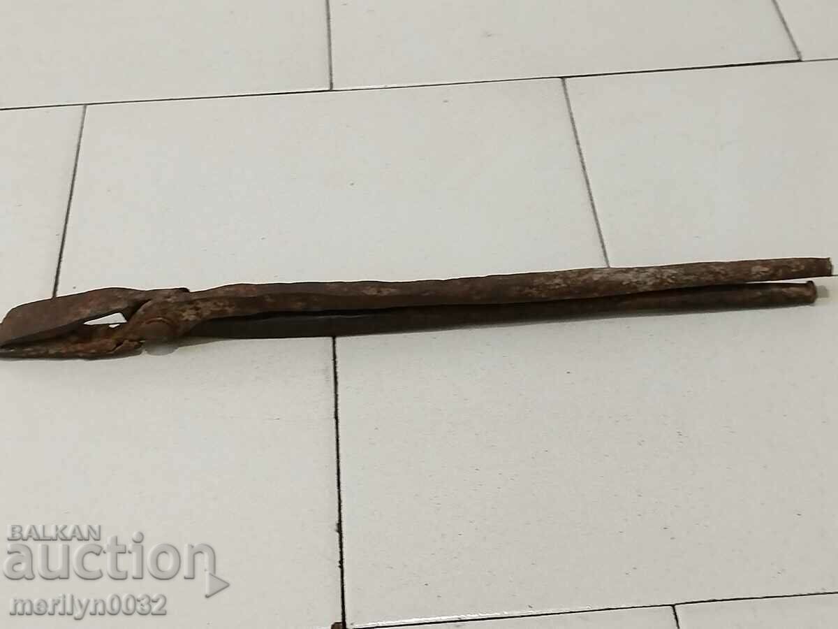 Παλιά λαβίδα σιδηρουργού, έρπητα ζωστήρα, σφυρήλατο σίδερο - 5