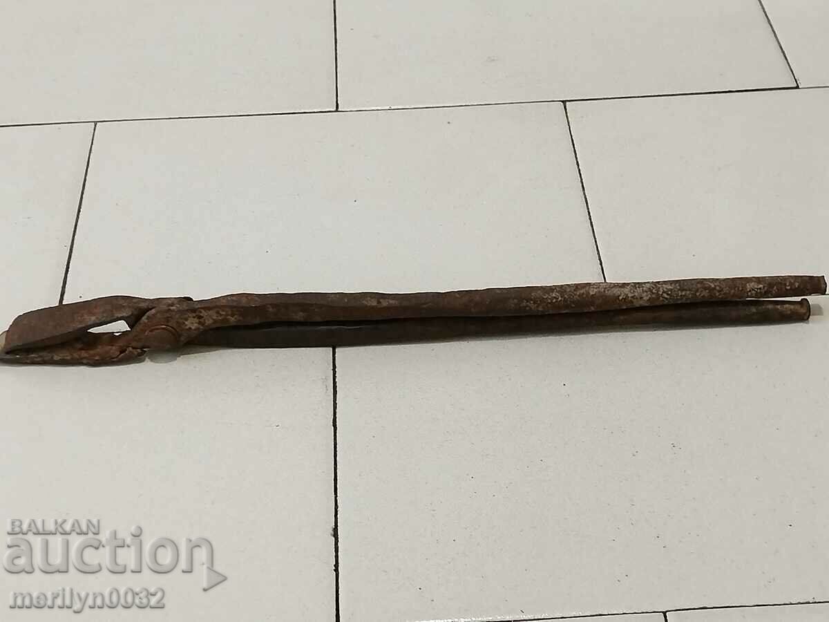 Παλιά λαβίδα σιδηρουργού, έρπητα ζωστήρα, σφυρήλατο σίδερο - 7